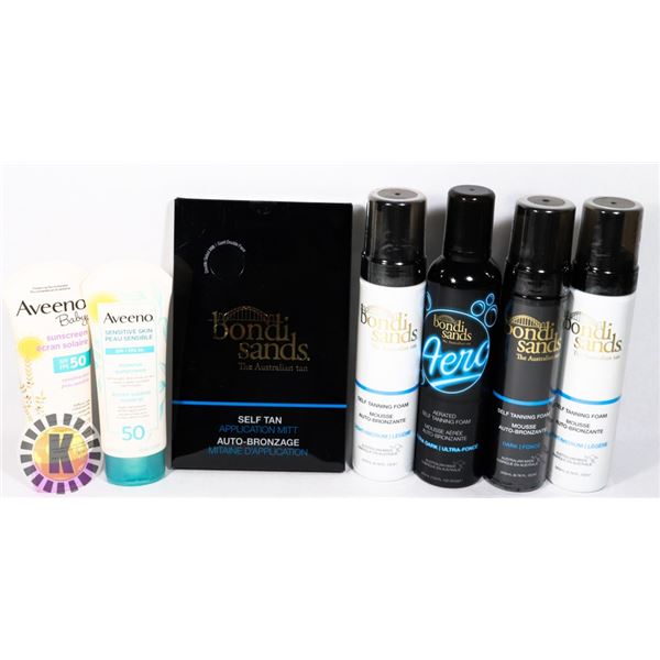 BAG OF ASSORTED TANNING PRODUCTS