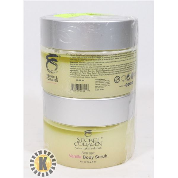 2 SECRET COLLAGEN SEA SALT VANILLA BODY SCRUB-375g