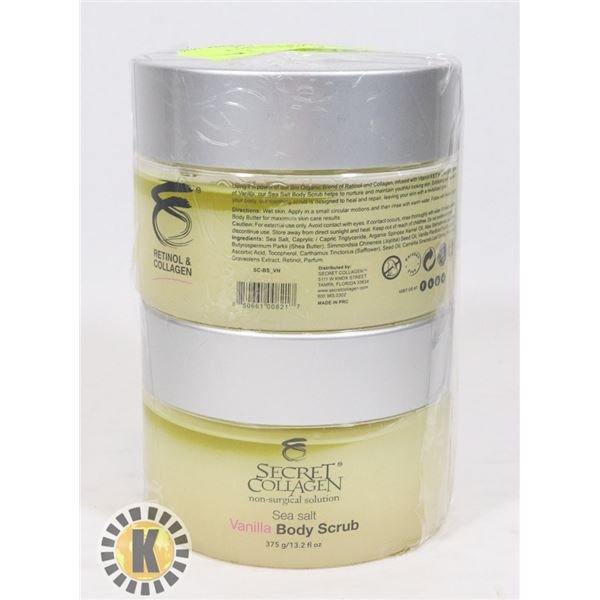 2 SECRET COLLAGEN SEA SALT VANILLA BODY SCRUB-375g