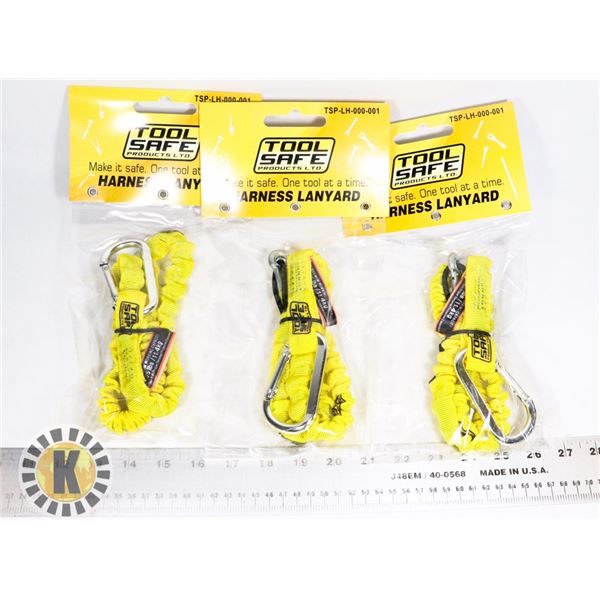 LOT OF 3 NEW TOOL SAFE HARNESS LANYARDS