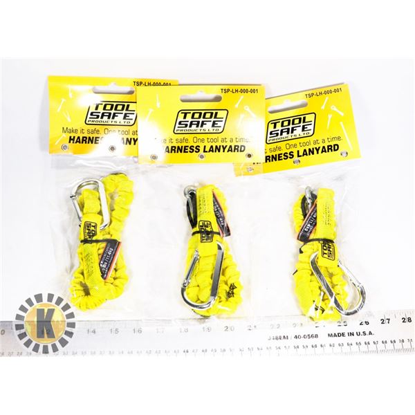 LOT OF 3 NEW TOOL SAFE HARNESS LANYARDS