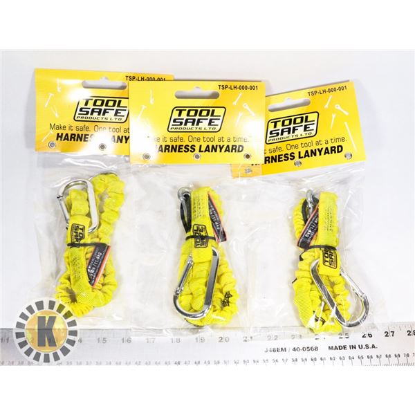 LOT OF 3 NEW TOOL SAFE HARNESS LANYARDS