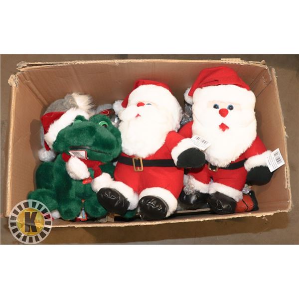 LARGE ESTATE BOX OF CHRISTMAS STUFFED ANIMALS