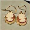 Image 3 : 14K YELLOW GOLD SHELL CAMEO EARRINGS(~WEIGHT 2G)