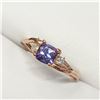 Image 2 : 10K ROSE GOLD TANZANITE(0.7CT) DIAMONDS