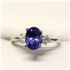 Image 3 : 10K WHITE GOLD TANZANITE(1.25CT) DIAMONDS