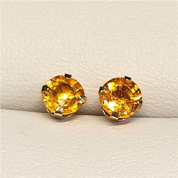 10K YELLOW GOLD FANCY SAPPHIRE(1.2CT)  EARRINGS