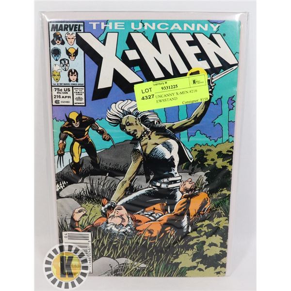 MARVEL UNCANNY X-MEN #216 COMIC, NEWSSTAND