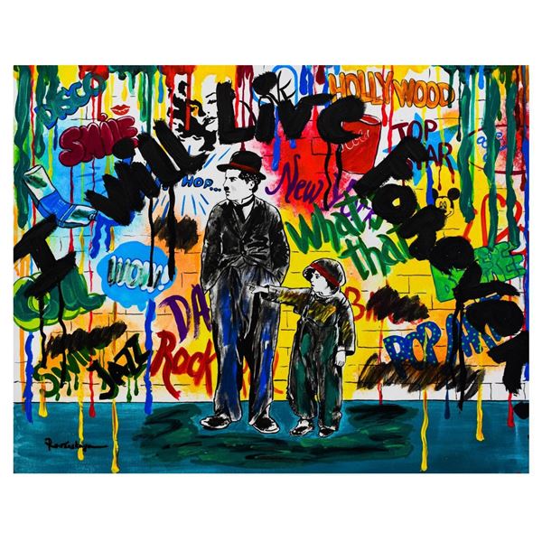 Nastya Rovenskaya- Mixed Media "Wanna be like Chaplin"