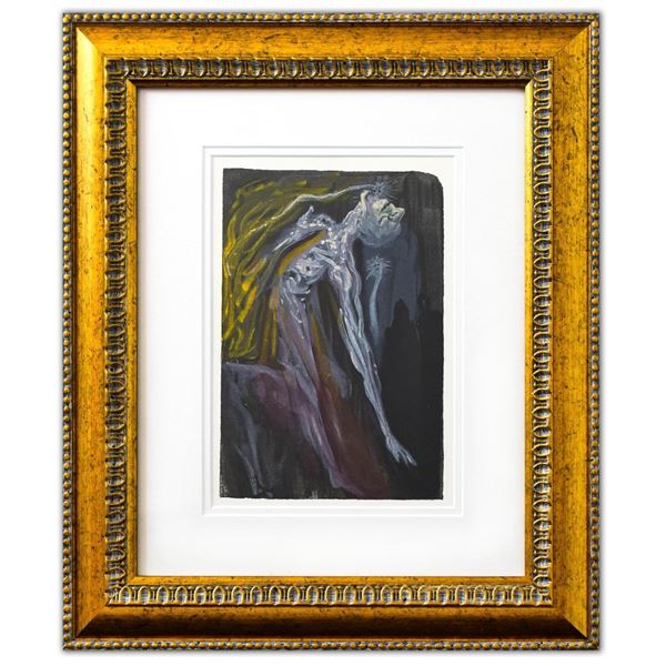 Salvador Dali- Original Color Woodcut on B.F.K. Rives Paper "Inferno 9"