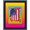 Image 2 : Peter Max- Original Lithograph "Flag with Heart on Blends III"