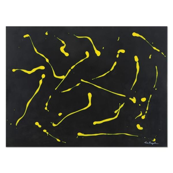 Tom Pergola, "Yellow Alive" Original Acrylic Painting on Gallery Wrapped Canvas, Hand Signed with Ce