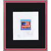Image 2 : Peter Max- Original Lithograph "Flag with Heart on Blue"