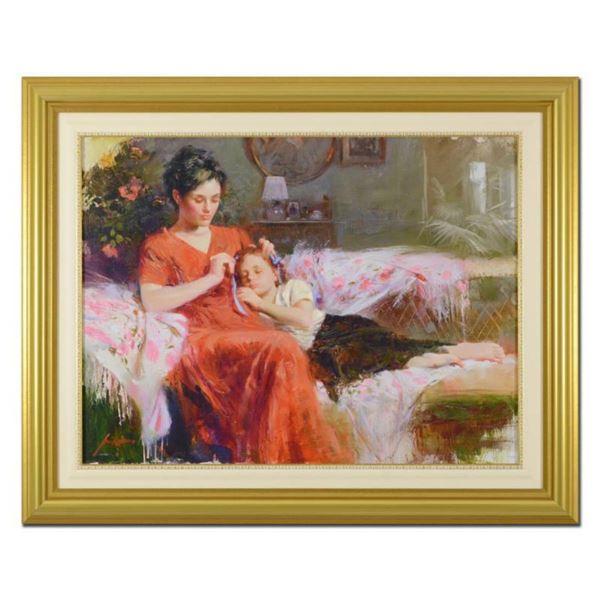 Pino (1939-2010)- Hand Embellished Giclee on Canvas  Sweet Love 