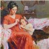 Image 2 : Pino (1939-2010)- Hand Embellished Giclee on Canvas "Sweet Love"