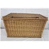 Image 1 : Vintage Wicker Chest w/ Cast Iron Lock Bar