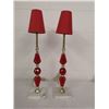 Image 1 : Vintage red table lamps.