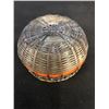 Image 5 : 2 Orange & Clear Hand Blown Glass Cream & Sugar