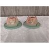Image 1 : Roseville Pottery candle holders. Ixia pattern