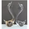 Vintage Glass Swan duo