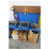 Image 1 : Blue Metal 5' Work Table w/Vise, Upper & Electric