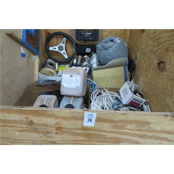 Pallet Lot of Wood Stain, Twine, Coax Cable & More