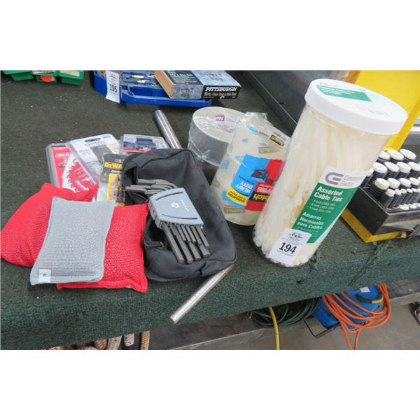 Lot of Duct Tape, Shipping Tape, Saw Blade & Allen Wrench Set