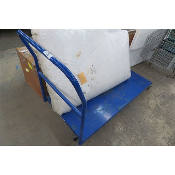 Blue 6' Flatbed Warehouse Cart