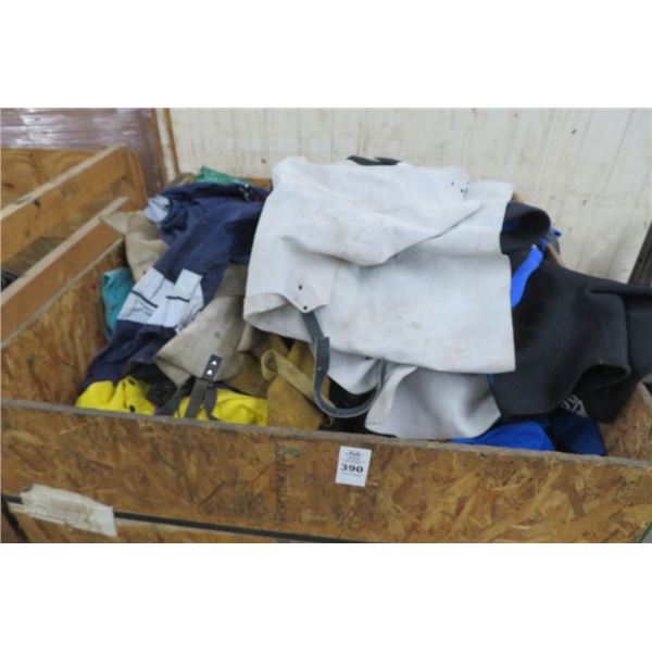 Crate w/Welding Coats & Rain Jackets