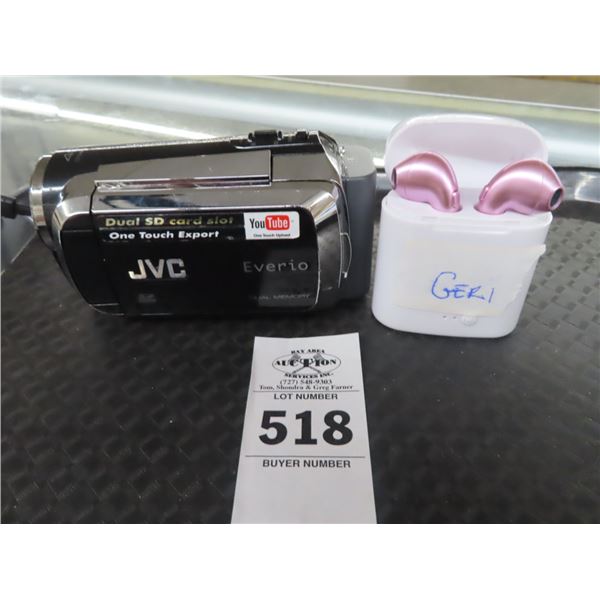 JVC Evarco Pocket Camcorder, Wireless Earbuds