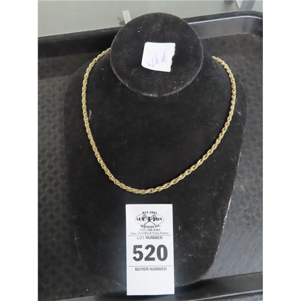 Gold Plate Rope Necklace