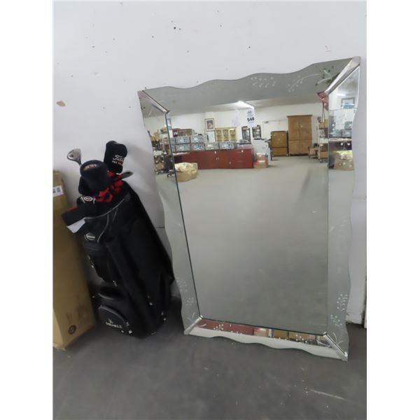 34" x 52" Glass Framed Mirror