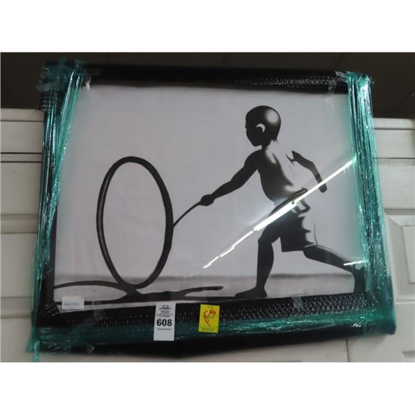 Boy Playing w/Hoop Print