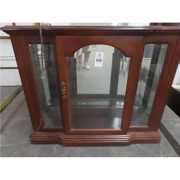 Half Size Mahogany 3 Sided Curio