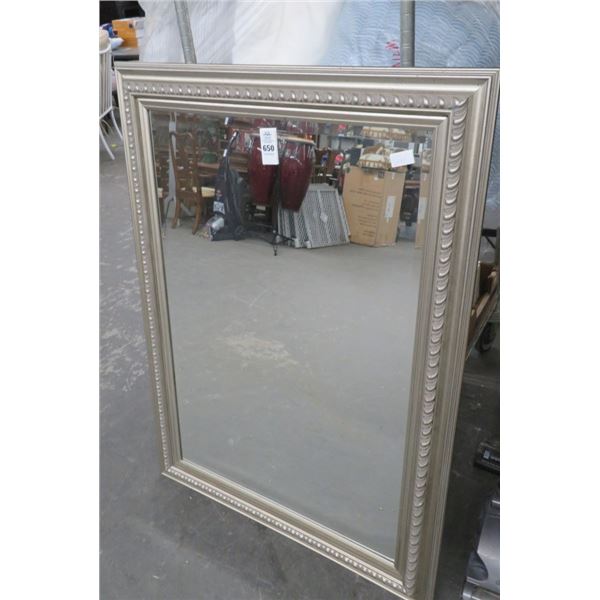 Silver Framed Beveled Approx. 30" x 45" Mirror