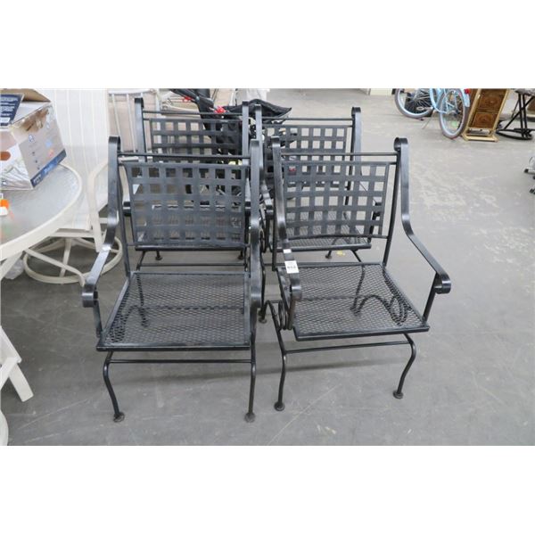 Black Iron Patio Chairs - Set of 4