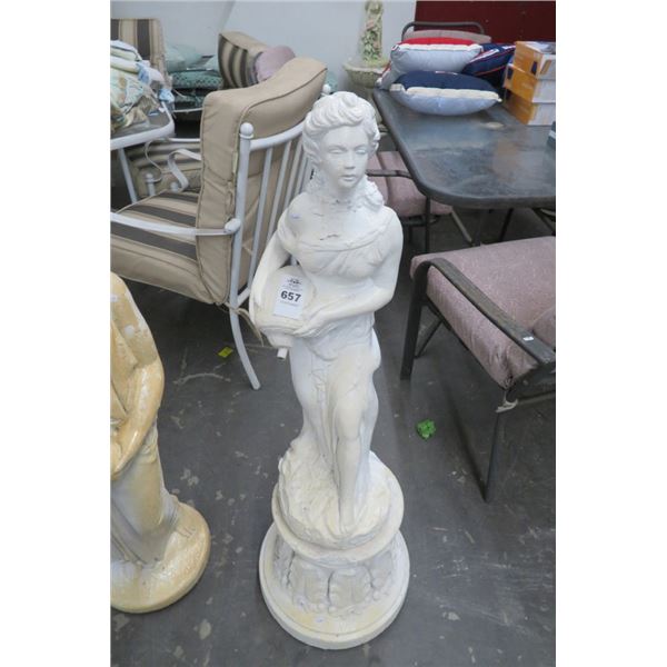 Greek Women Statuary w/Pedestal - Concrete