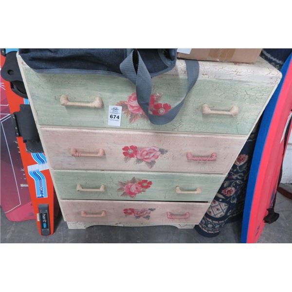 Floral Printed 4-Drawer Dresser