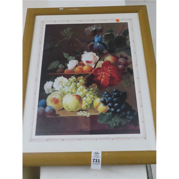 Framed Flower & Fruit Print 32  x 26 