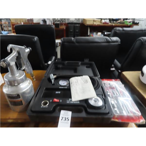 Portable Air Compressor, Husky Cap Sprayer &