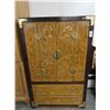 Image 1 : Asian Motif Mirror Dresser & Armoire