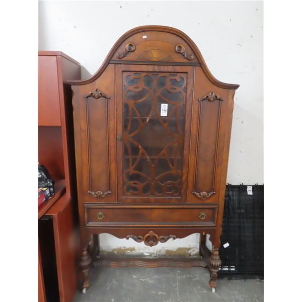 Antique Tiger Oak China Hutch