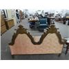 Image 3 : Carved Wood Button Tufted Settee