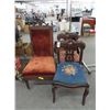 Image 1 : 3-Antique Mahogany Padded Side Chairs - 3 X $