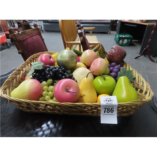 Basket w/Faux Fruit