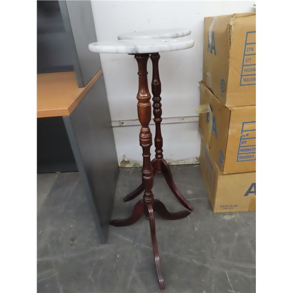 2-Mahogany w/Marble Top Stand - 2 X $