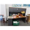 Image 1 : Wood Desk w/4 Door Upper