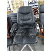 Image 1 : 4-Black Leather Office Chairs - 4 X $