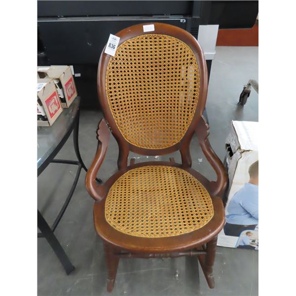 Vintage Oak Rush Seat Chair