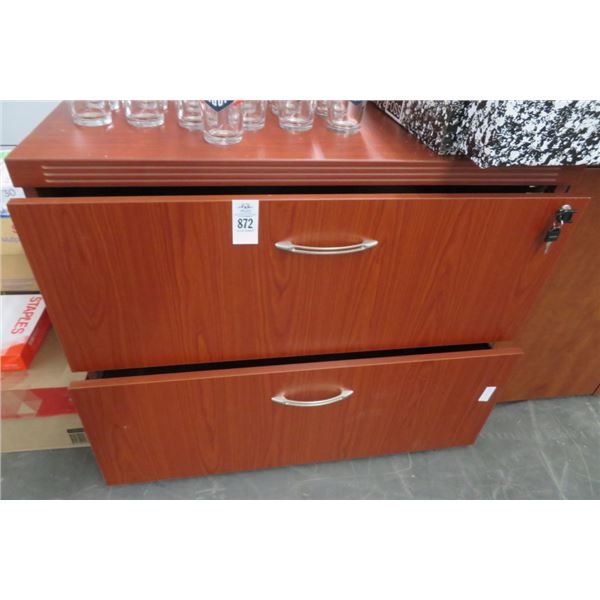 Mahogany 2 Drawer Lateral File Cabinet